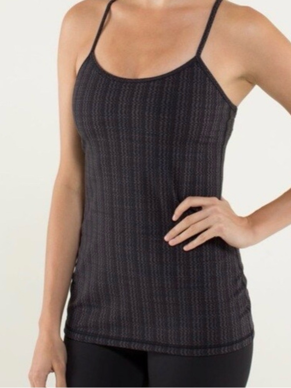 lululemon power y gray blank zig zag tank top size 6